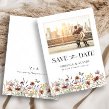 White Foto Boho Save the Date
