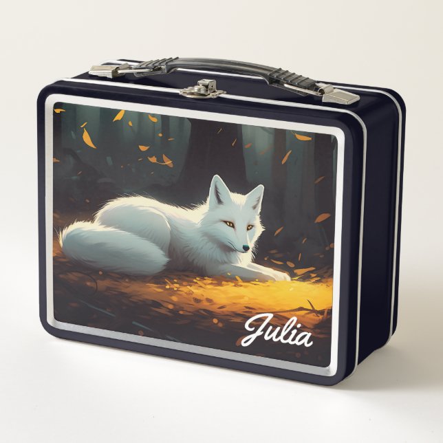 White Fox Metal Lunch Box (Vorderseite)