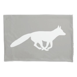 White Fox Silhouette Kissenbezug