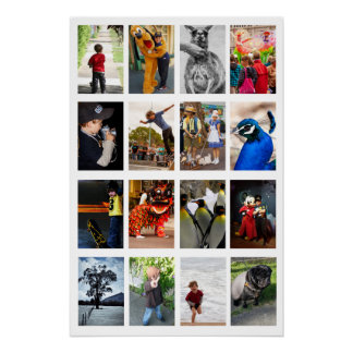 White Frame 16 Foto Bilder DIY Vorlage Wand Art Poster