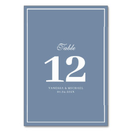 white frame dusty blue wedding table number tischnummer