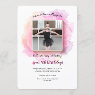 White Frame Watercolor Geburtstag Einladung