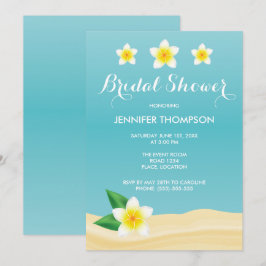 White Frangipani Tropical Beach Brautparty Einladung