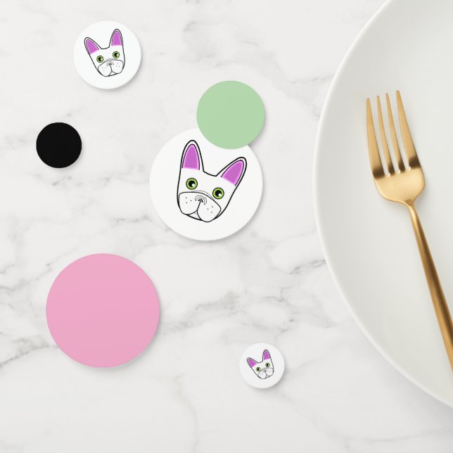 White French Bulldog Face Table Confetti Konfetti (Gruppe)