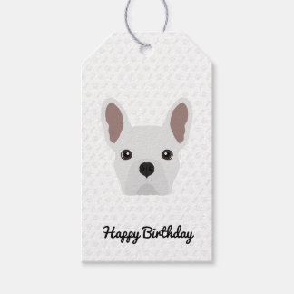 White French Bulldog zum Geburtstag Geschenkanhänger