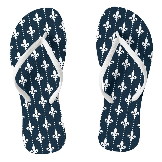 White French Damask Flip Flops (Fußbett)
