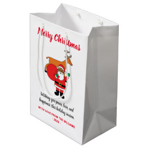 White FroChristmas African American Santa Claus Mittlere Geschenktüte