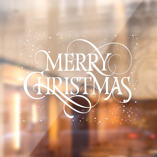 White Frohe Weihnachten Fensteraufkleber (Blatt 2)