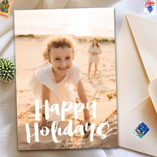 White Fun "Happy Holidays" Weihnachts-Foto Feiertagskarte