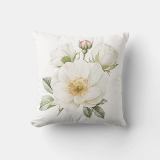White Garden Flower Pillow Cover Kissen