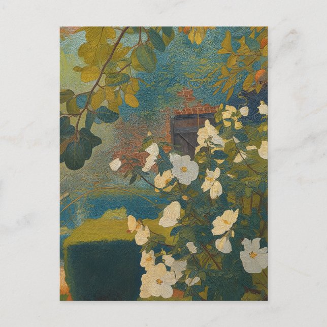 White Garden Postkarte (Vorderseite)