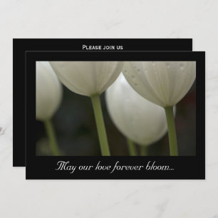 White Garden Tulips Spring Wedding Einladung