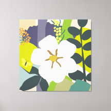 White Gardenia Abstrakt Florals Farbblock Moderner