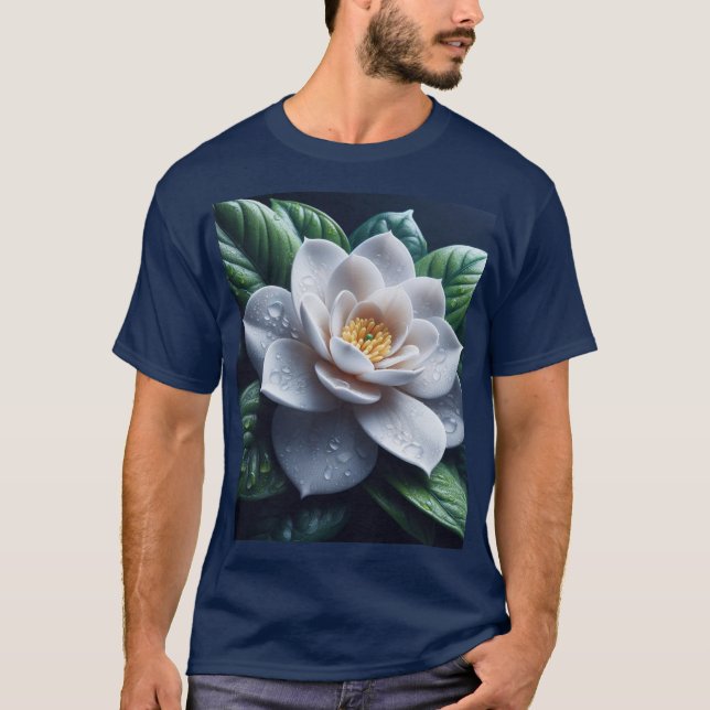 White Gardenia Floral T-Shirt (Vorderseite)