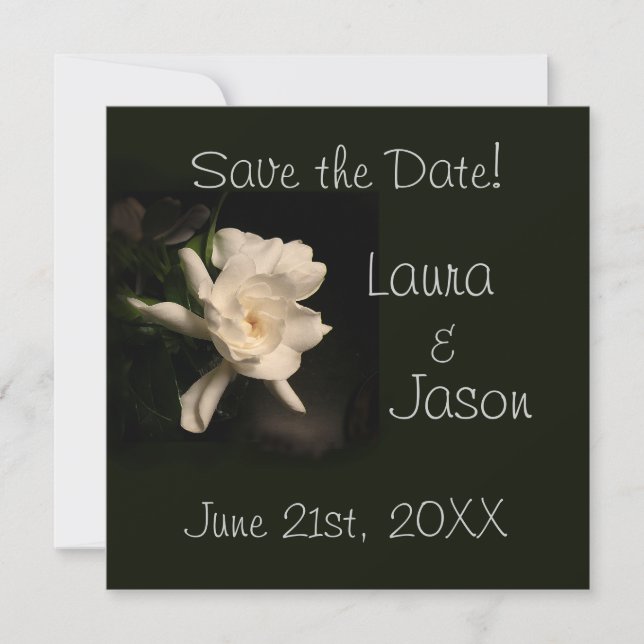 White Gardenia "Save the Date" Square Card Save The Date (Vorderseite)