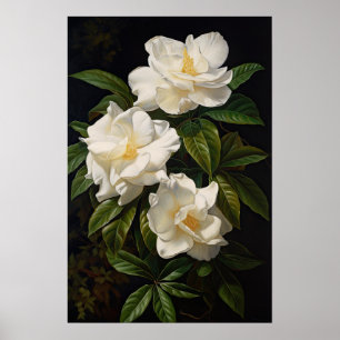 White Gardenias Blume Art Print Poster