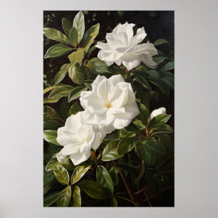 White Gardenias Blume Art Print Poster