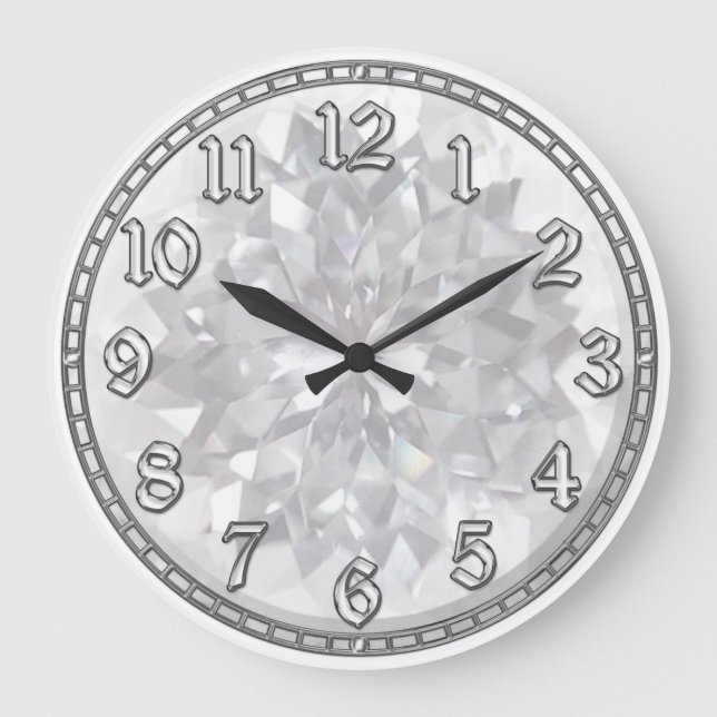 White Gem Große Wanduhr (Vorderseite)