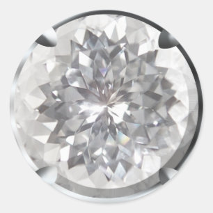 White Gem Runder Aufkleber