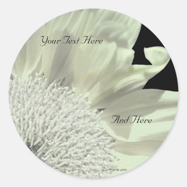 White Gerbera Custom Umschlag Aufklebers Runder Aufkleber (Vorderseite)