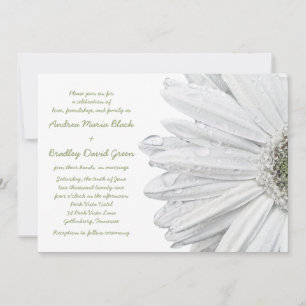 White Gerbera Daisy Wedding Einladung