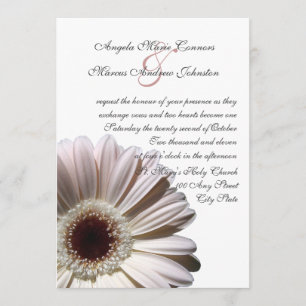 White Gerbera Wedding Daisy Einladung