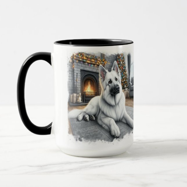White German Shepard Christmas Tassen Cup (Links)