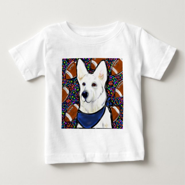 White German Shepherd Baby T-shirt (Vorderseite)