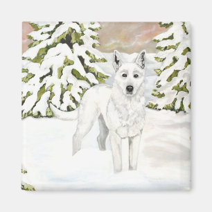 White German Shepherd Dog Magnet