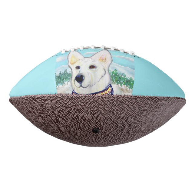 White German Shepherd Football (Gedreht 270)
