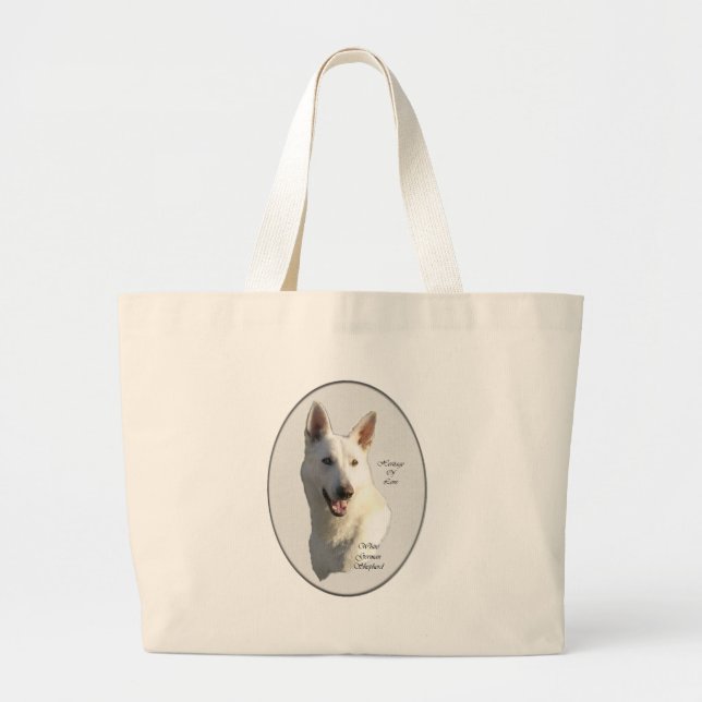 White German Shepherd Geschenke Jumbo Stoffbeutel (Vorne)