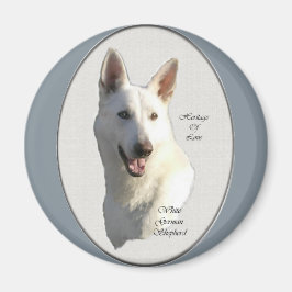White German Shepherd Geschenke Magnet
