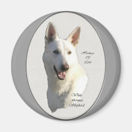 White German Shepherd Geschenke Magnet
