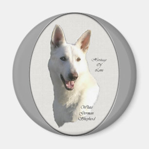 White German Shepherd Geschenke Magnet