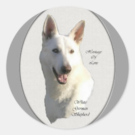 White German Shepherd Geschenke Runder Aufkleber