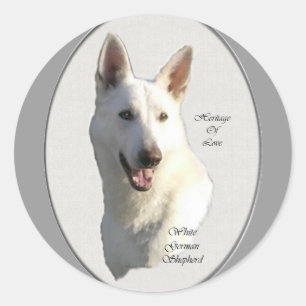 White German Shepherd Geschenke Runder Aufkleber