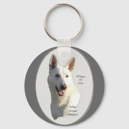 White German Shepherd Geschenke Schlüsselanhänger
