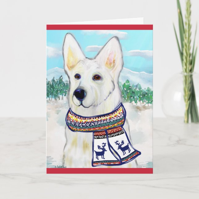 White German Shepherd Karte (Vorderseite)