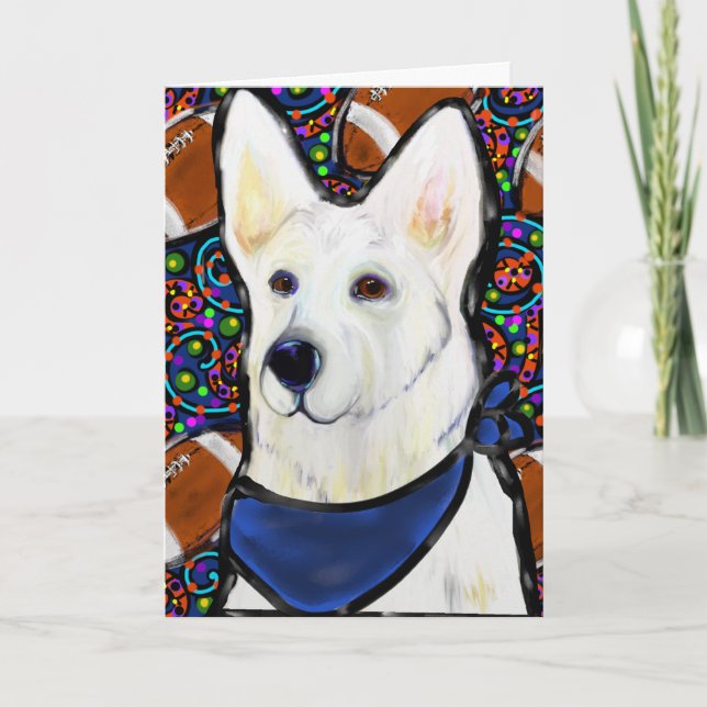 White German Shepherd Karte (Vorderseite)