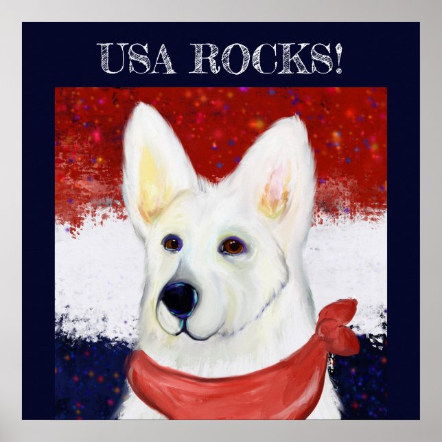White German Shepherd Poster (Vorne)