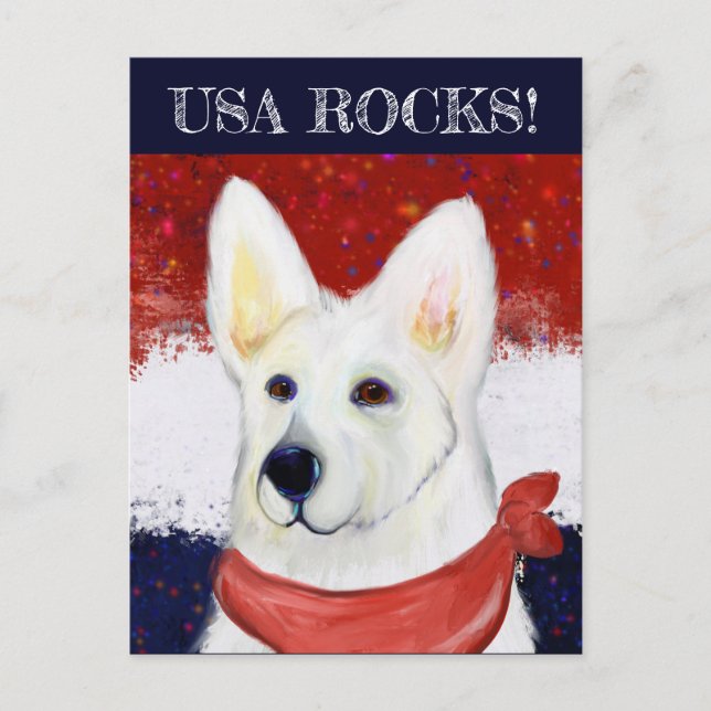 White German Shepherd Postkarte (Vorderseite)