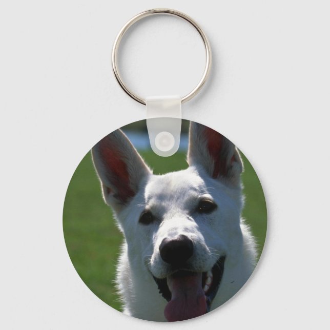 White German Shepherd Schlüsselanhänger (Vorderseite)