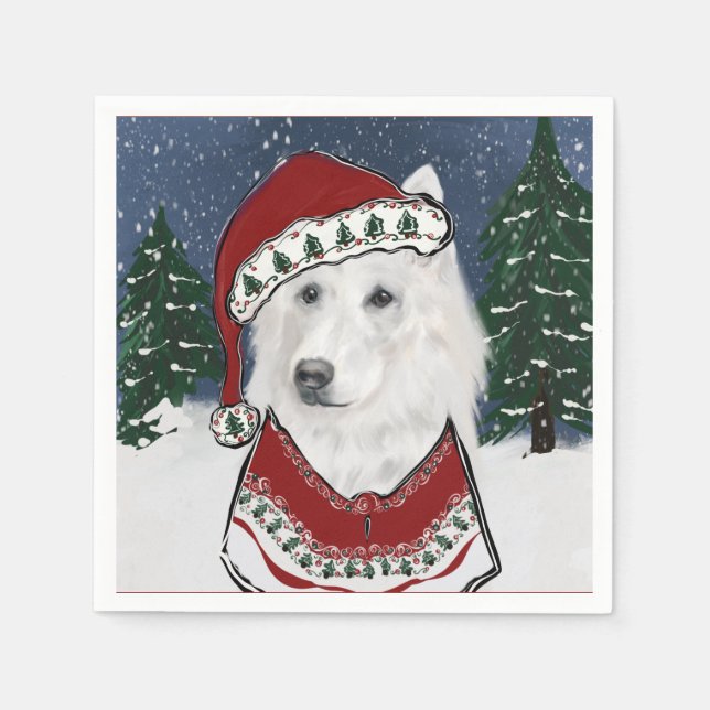 White German Shepherd Serviette (Vorderseite)