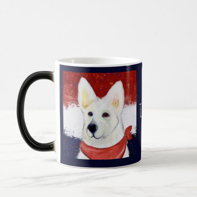 White German Shepherd Verwandlungstasse (Links)