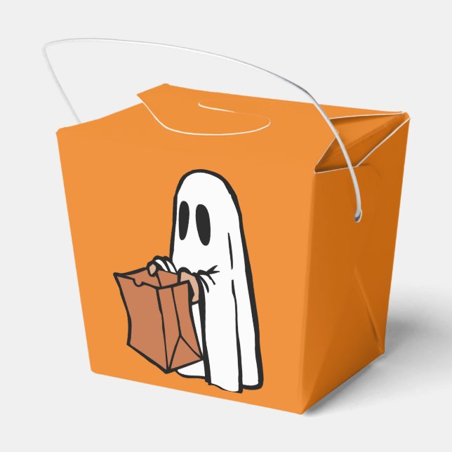 White Ghost mit Trick-oder-Leckerei Bag Goodie Box Geschenkschachtel (Rückseite)