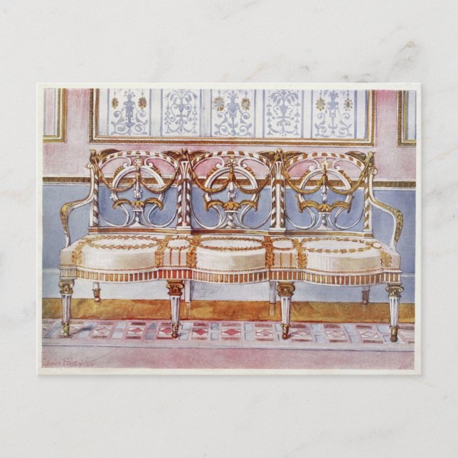 White Gilt and Painted Set von Edwin Foley Postkarte (Vorderseite)