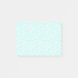 White Girl Mint Leopard Print Post-it Klebezettel