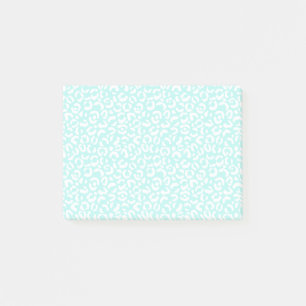 White Girl Mint Leopard Print Post-it Klebezettel
