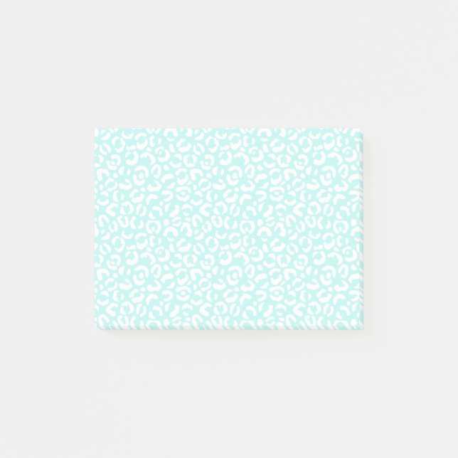 White Girl Mint Leopard Print Post-it Klebezettel (Vorderseite)