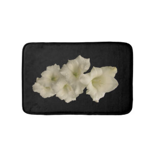 White Gladiola Blume Bath Mats Badematte